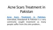 Acne Scars Treatment in Dubai