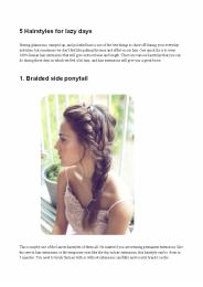 5 Hairstyles Ideas For Lazy Days