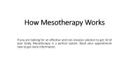 How Mesotherapy Works