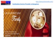 Sanitisation Service Provider in Bangalore