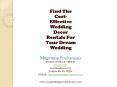 Find The Cost-Effective Wedding Decor Rentals For Your Dream Wedding PowerPoint PPT Presentation