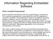 Information Regarding Embedded Software