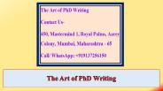 The Art of PhD Writing