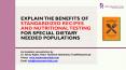 Explain the benefits of standardized recipes and nutritional testing for special dietary needed populations PowerPoint PPT Presentation