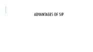 Advantages of SIP