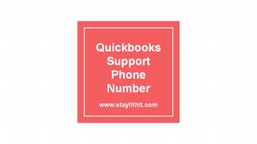 Quickbooks support phone number