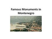 Famous Monuments in Montenegro