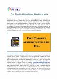 Free Classified Submission Sites List in India PowerPoint PPT Presentation