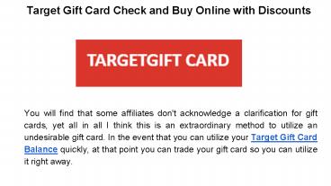 Target Gift Card Check and Buy Online with Discounts