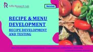 Restaurant Menu & Recipe Development services | Foodresearchlab