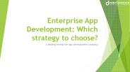 Enterprise app development which strategy to choose?