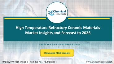 High Temperature Refractory Ceramic Materials Market Insights and Forecast to 2026