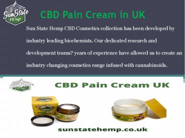 CBD Pain Cream UK | CBD Cosmetics