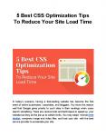 5 Best CSS Optimization Tips  To Reduce Your Site Load Time PowerPoint PPT Presentation