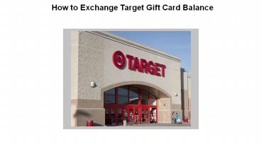 How to Exchange Target Gift Card Balance
