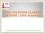 CMA Coaching Classes in Pune