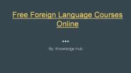 Free Foreign Language Courses Online