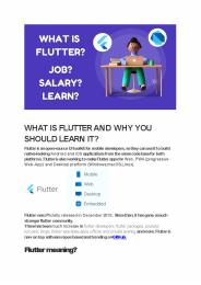 What is Flutter and why you should learn it?