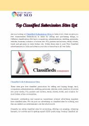 Top Classified Submission Sites List