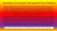 Guidelines To Increase The Speed Of Your Website PowerPoint PPT Presentation