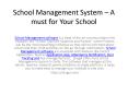 School Management System – A must for Your School PowerPoint PPT Presentation