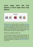 Check Apple Store Gift Card Balance || apple gift card balance PowerPoint PPT Presentation