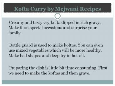 Kofta Curry by Mejwani Recipes