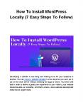 How To Install WordPress Locally (7 Easy Steps To Follow) PowerPoint PPT Presentation
