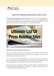 Top Press Release Submission Sites India