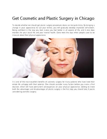 Get Cosmetic and Plastic Surgery in Chicago