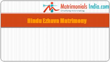 Hindu Ezhava Matrimony