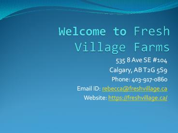 Fresh Village Farms - Calgary Organic Grocery Delivery