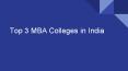 Top 3 MBA Colleges in India PowerPoint PPT Presentation