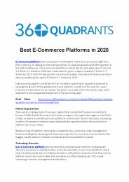 Best E-Commerce Platform in 2020
