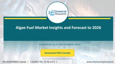 Algae Fuel Market Insights and Forecast to 2026