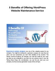 5 Benefits of Offering WordPress Website Maintenance Service