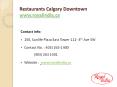 Restaurants Downtown Calgary PowerPoint PPT Presentation