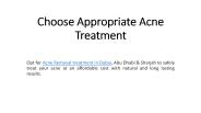 Choose Appropriate Acne Treatment