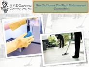 How To Choose The Right Maintenance Contractor