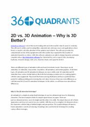 2D vs. 3D Animation – Why is 3D Better?