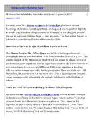 Overview of Manas Ranjan Murlidhar Rana and LNSS