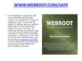 Webroot.com/safe | DOWNLOAD AND INSTALL  WEBROOT PowerPoint PPT Presentation