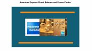 American Express Check Balance and Promo Codes