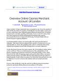 Overview Online Casinos Merchant Account UK London PowerPoint PPT Presentation