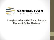 Complete Information About Battery Operated Roller Shutters