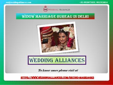 Best Widow Marriage Bureau in Delhi