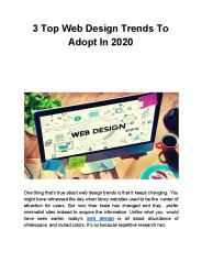 3 Top Web Design Trends To Adopt In 2020