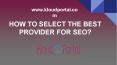 HOW TO SELECT THE BEST PROVIDER FOR SEO? PowerPoint PPT Presentation
