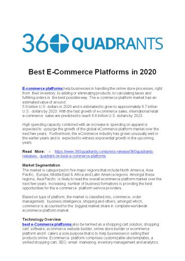 Technology Advancement in Best E-Commerce Platforms