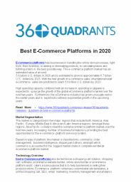 Technology Advancement in Best E-Commerce Platforms